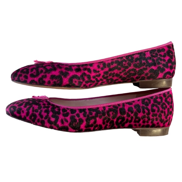 JCrew pink leopard ballet flats. Size Ten. Very Good condition. Size 40 or 10. - Picture 3 of 5